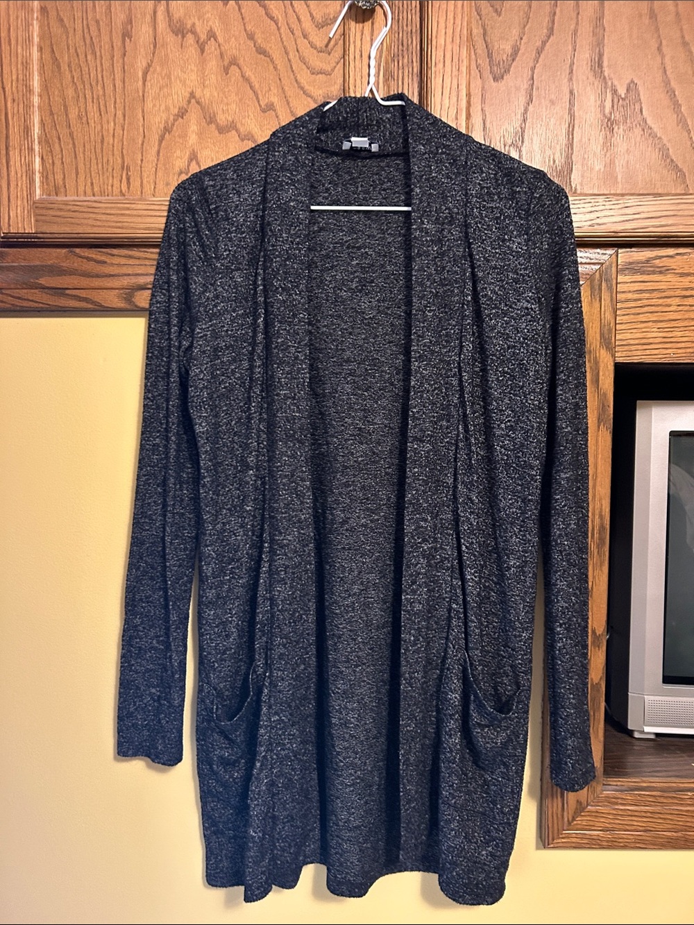 J. Crew Charcoal Open-Front Knit Cardigan